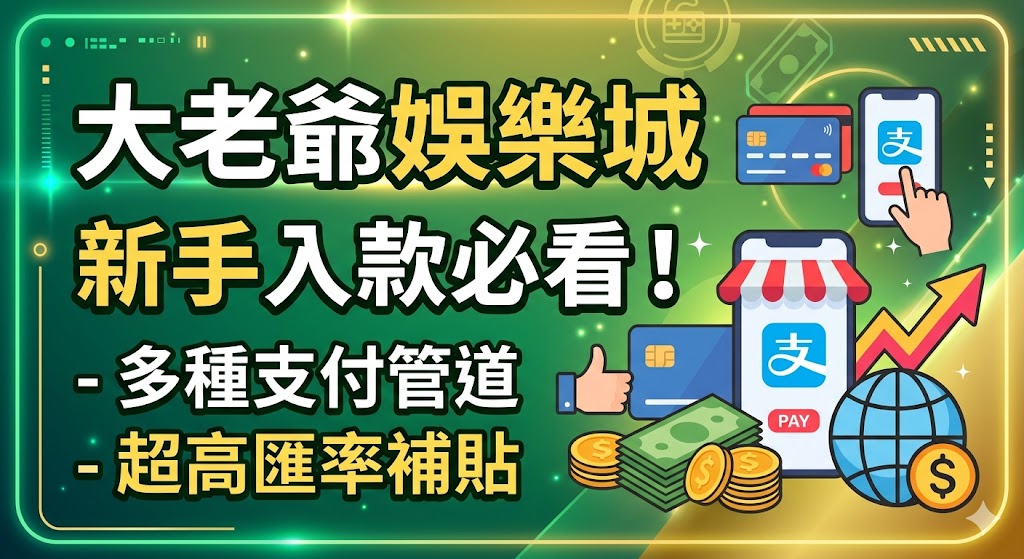大老爺娛樂城：新手入款必看！多種支付管道與超高匯率補貼